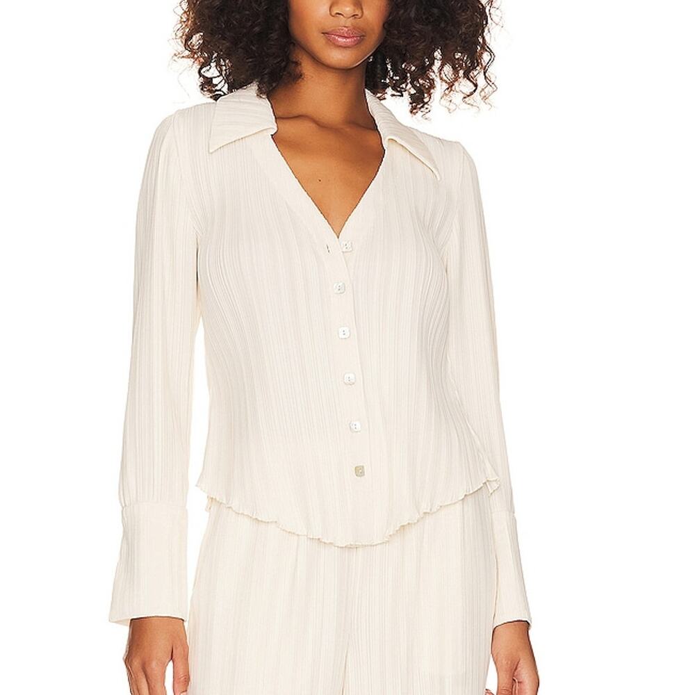 Song Of Style Pleated Buttercream Irina Blouse Size S